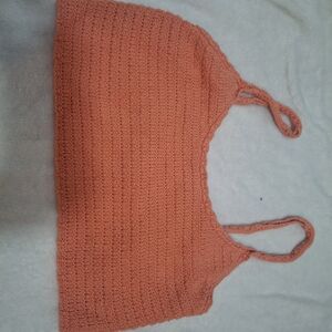 Orange Knit Crop Top
